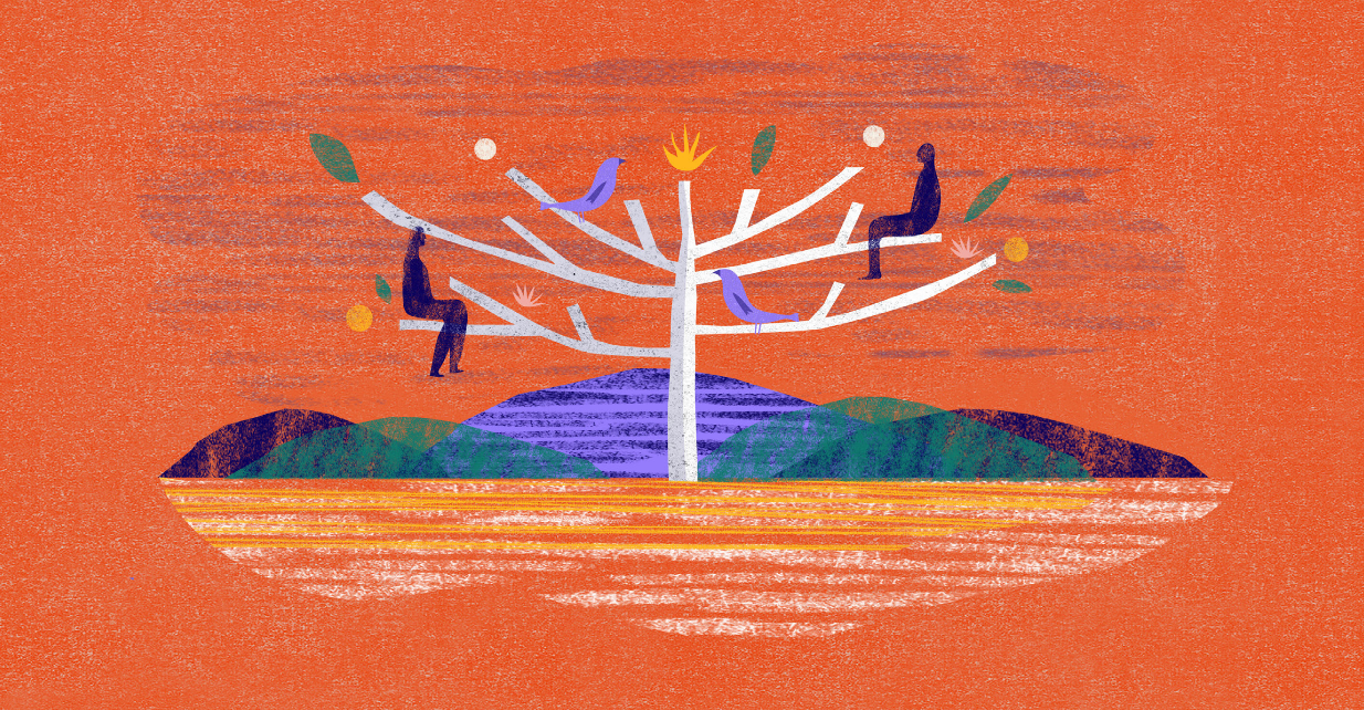 orange tree illustration