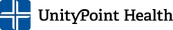 The words Unity Point Health next to their logo which is a blue and white cross on a blue background.
